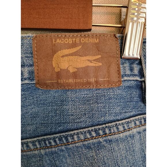 Lacoste Jeans Men 34 Blue Medium Wash Cotton Casual Classic Logo on Pocket Denim - Picture 10 of 16